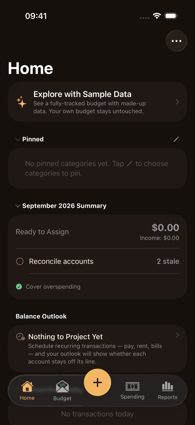 Home on a new budget, with Explore with Sample Data.