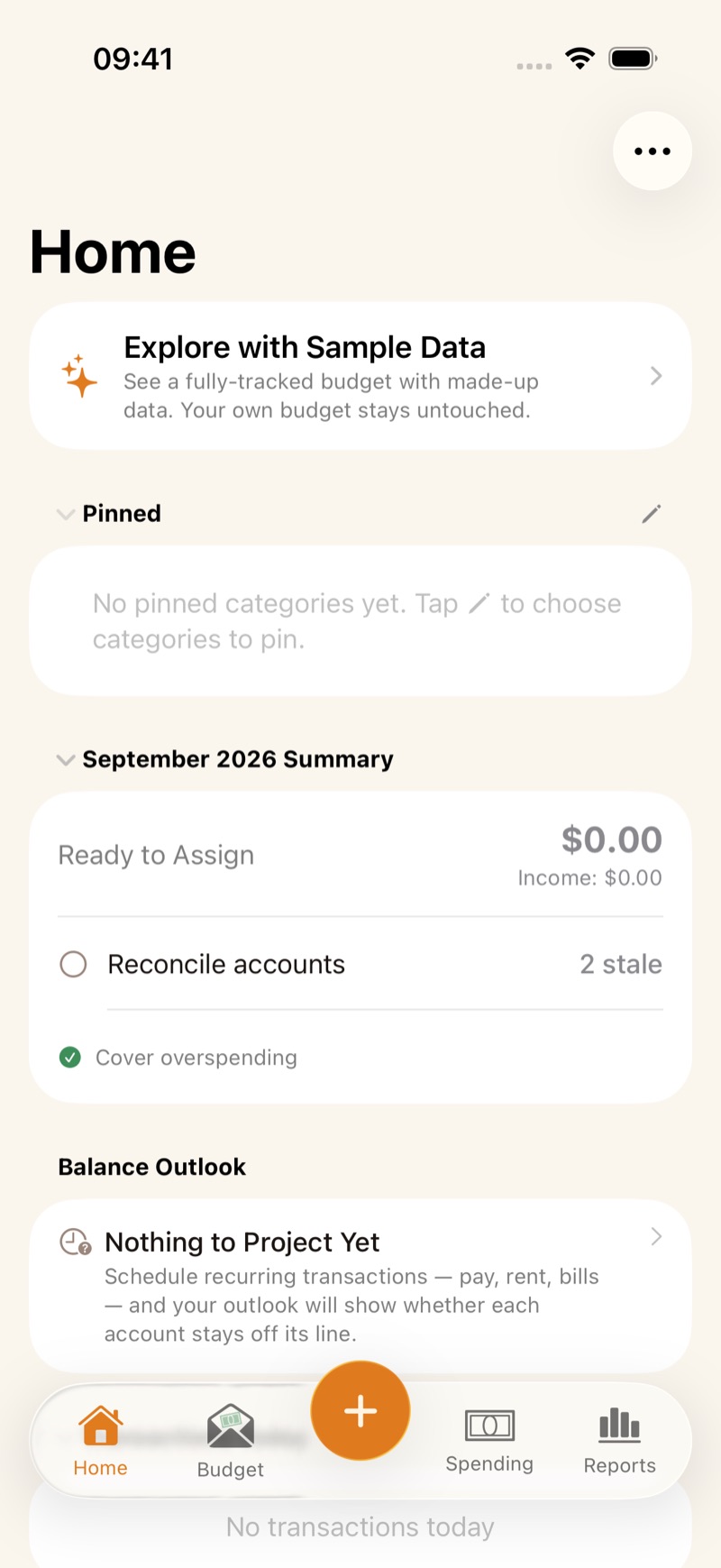 Home on a new budget, with Explore with Sample Data.